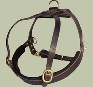 Padded Pulling Harness for bordeaux-Leather Dog Harness Padded Pulling Harness for bordeaux-Leather Dog Harness