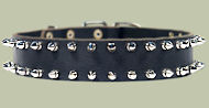 Double Row Spiked Collar for bordeaux- Leather Spike Collar Double Row Spiked Collar for bordeaux- Leather Spike Collar