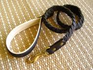 Braided Handcrafted Leather Dog Leash (not nickel, not bronze)