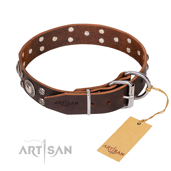 Functional leather collar for your beloved canine