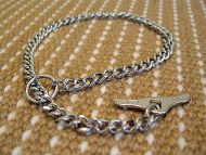 Choke dog collar with toggle steel chromium plated/chain collar