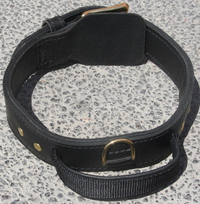 leather dog collar with handle