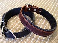 Leather dog collar padded with thick felt
