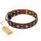 'High Fashion' FDT Artisan Embellished Brown Leather Dogue de Bordeux Collar
