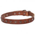 'Interstellar' Narrow Leather Dogue de Bordeaux Collar