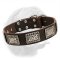 Strong Leather Dogue de Bordeaux Collar with Nickel Plated Hardware