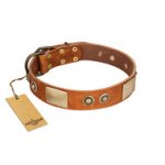 "Perfect Blend" FDT Artisan Tan Leather Dogue de Bordeaux Collar 1 1/2 inch (40 mm) wide