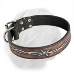 Barbed Wire Handpainted Dogue de Bordeaux Leather Collar