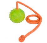 Solid Dog Training Ball on String 2 1/3 inch (6 cm) in Diameter - Medium