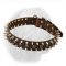 3 Rows Spiked and Studded Extra Wide Leather Collar for French Mastiff