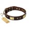 "Rich Fashion" FDT Artisan Decorated Leather Dogue de Bordeaux Collar with Plates and Studs