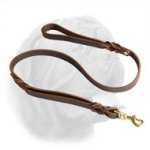 Leather Dogue de Bordeaux Leash With Extra Handle