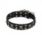 FDT Artisan 'Rock 'n' Roll Style' Fancy Leather Dogue de Bordeaux Collar with Skulls, Bones and Studs 1 1/2 inch (40 mm) wide