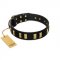 "Glorious Night" FDT Artisan Decorated Black Leather Dogue de Bordeaux Collar