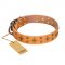 'Top-Flight' FDT Artisan Adorned Tan Leather Dogue de Bordeaux Collar