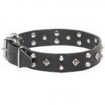 'Pyramid of Cheops' Leather Dogue de Bordeaux Collar