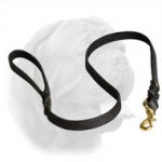 Handcrafted leather Dogue de Bordeaux leash for walking and tracking