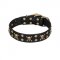'Jolly Rojer' FDT Artisan Dogue de Bordeaux Leather Dog Collar with Pirate Skulls and Studs - 1 1/2 inch (40 mm) wide