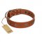 "Sweet Caramel" Designer FDT Artisan Tan Leather Dogue de Bordeaux Collar