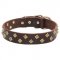 Dogue de Bordeaux Leather Collar with Brass Pyramids