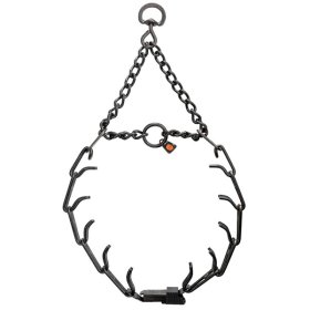 ULTRA-PLUS Black Stainless Steel Prong Collar with Center-Plate, Assembly Chain and ClicLock (2.25 mm x 16 inches) Herm Sprenger