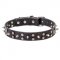 Astonishing Design Dogue de Bordeaux Leather Collar with Chrome-Plated Decorations