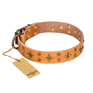 'Top-Flight' FDT Artisan Adorned Tan Leather Dogue de Bordeaux Collar