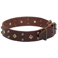 'Egypt Treasure' Leather Dogue de Bordeaux Collar