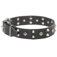'Pyramid of Cheops' Leather Dogue de Bordeaux Collar