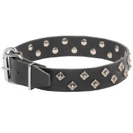"Galaxy Pyramids﻿" Leather Dogue de Bordeaux Collar