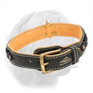 Royal Nappa Padded Hand Made Leather Dogue de Bordeaux Collar