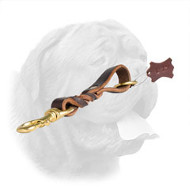 Short leather dog leash for Dogue de Bordeaux Short leather dog leash for Dogue de Bordeaux