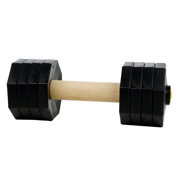 Quality dog dumbbell made of dried wood