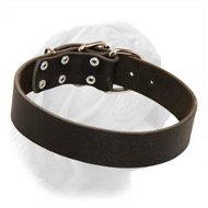 1 1/2 Inches Wide Plain Design Leather Collar for Dogue de Bordeaux