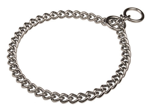 Chrome plated steel choke chain for dogs