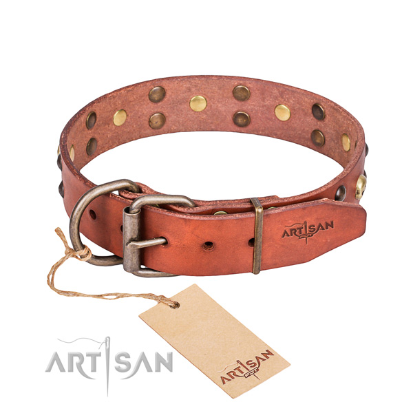 Leather dog collar with polished edges for comfy everyday outing