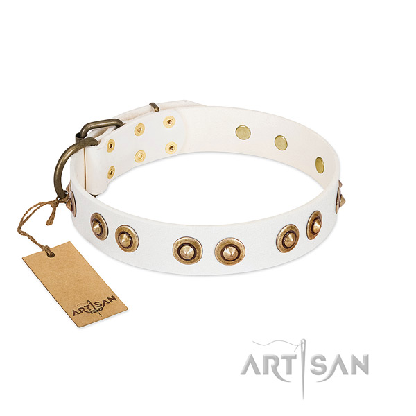 Easy wearing leather collar for your canine