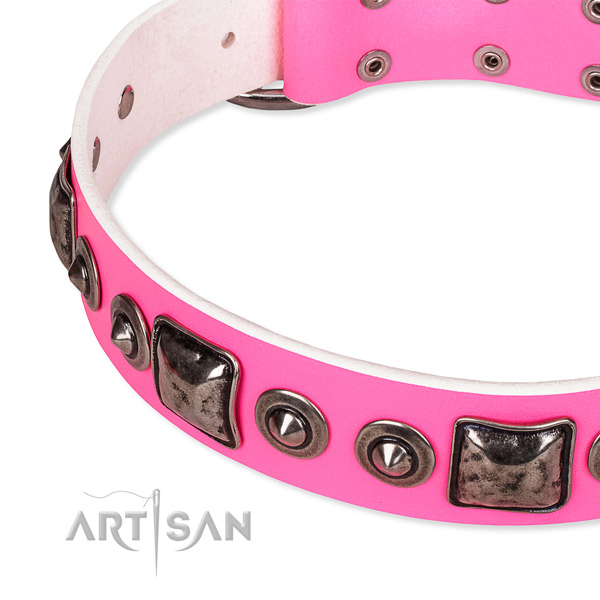 Strong leather dog collar handmade for your attractive dog