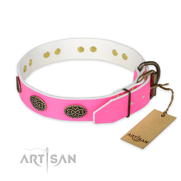 Reliable adornments on daily walking dog collar