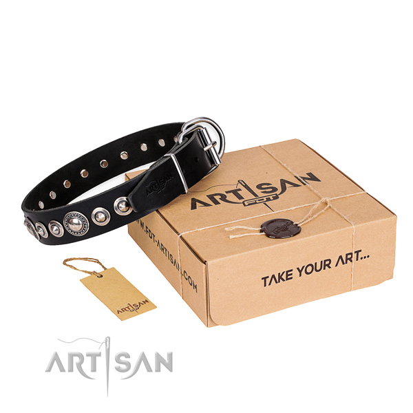 Finest quality genuine leather dog collar