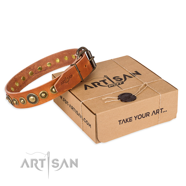 Best quality natural genuine leather dog collar handmade for handy use