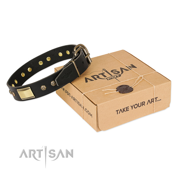 Fine quality genuine leather collar for your attractive doggie