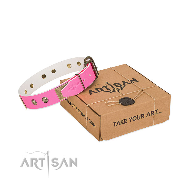 Durable buckle on dog collar for handy use