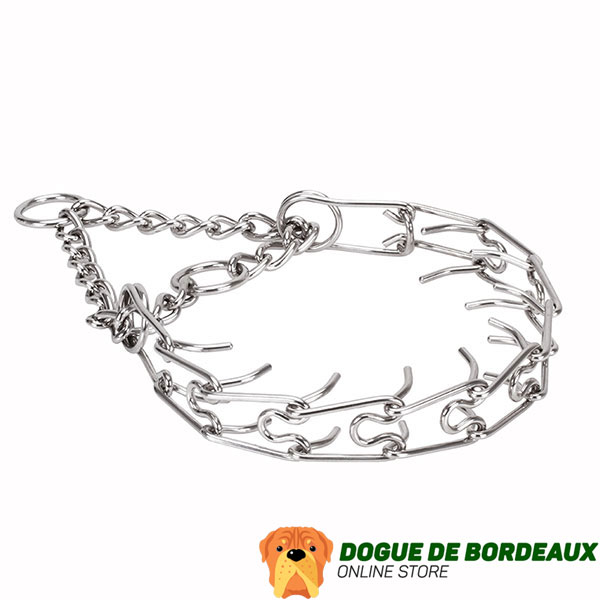 Prong collar of stainless steel for badly behaved pets