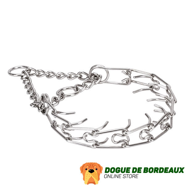 Rust proof stainless steel prong collar for aggressive canines