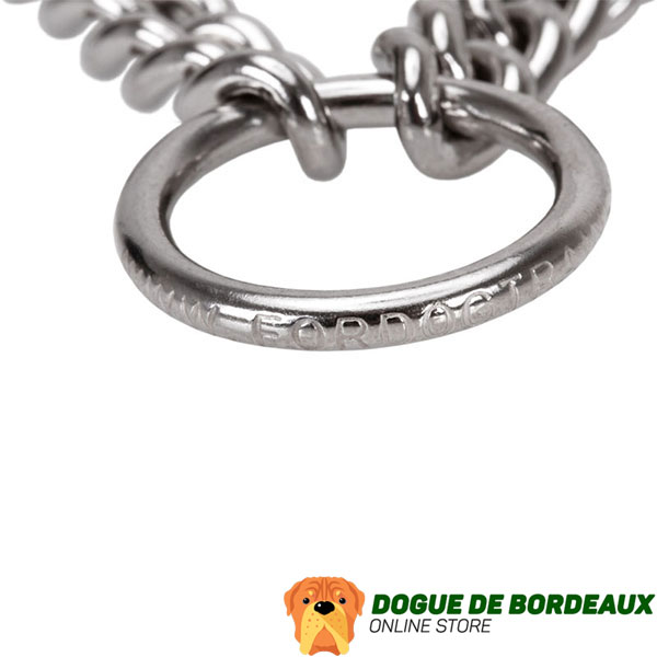 Strong dog prong collar of rust resistant stainless steel for large canines