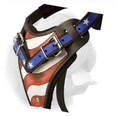 Quality Dogue de Bordeaux Breed Harness with Catching Stars and Stripes Pattern