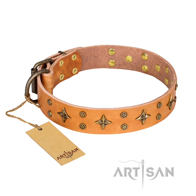 'Top-Flight' FDT Artisan Adorned Tan Leather Dogue de Bordeaux Collar