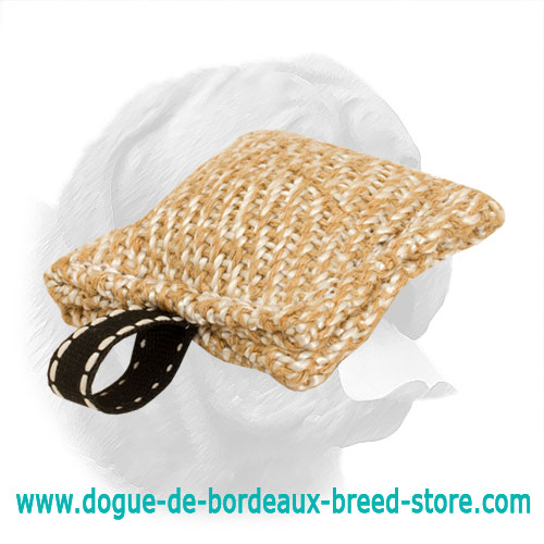 Tiny Jute Bite Pad for Dogue de Bordeaux Puppy Training