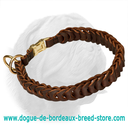 Braided Leather Dogue de Bordeaux Collar